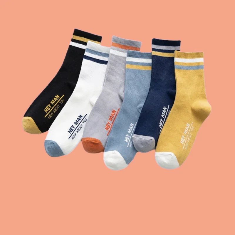 

5/10 Pairs New High Quality Socks Men's Mid-tube Socks Cotton Deodorant Sweat-absorbent Sports Socks Basketball Long Socks