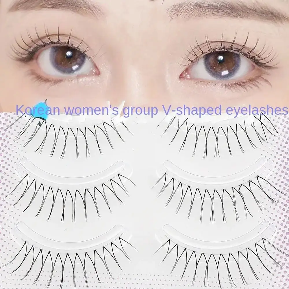 5 PAARE Natürliche Superfeine V-förmige Falsche Wimpern Wispy Lange Augen Make-Up Gefälschte Wimpern Große Augen Wirkung Wimpern verlängerung