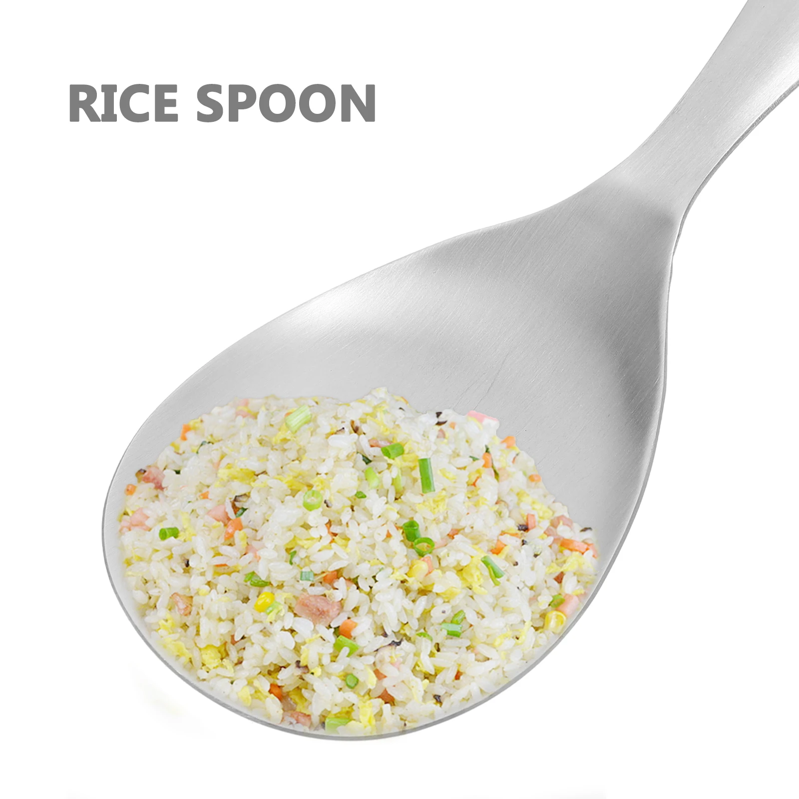 

2Pcs Stainless Steel Rice Spoons Large Non stick Scoops Heat Insulation Kitchen Silverware Home Hotel Use