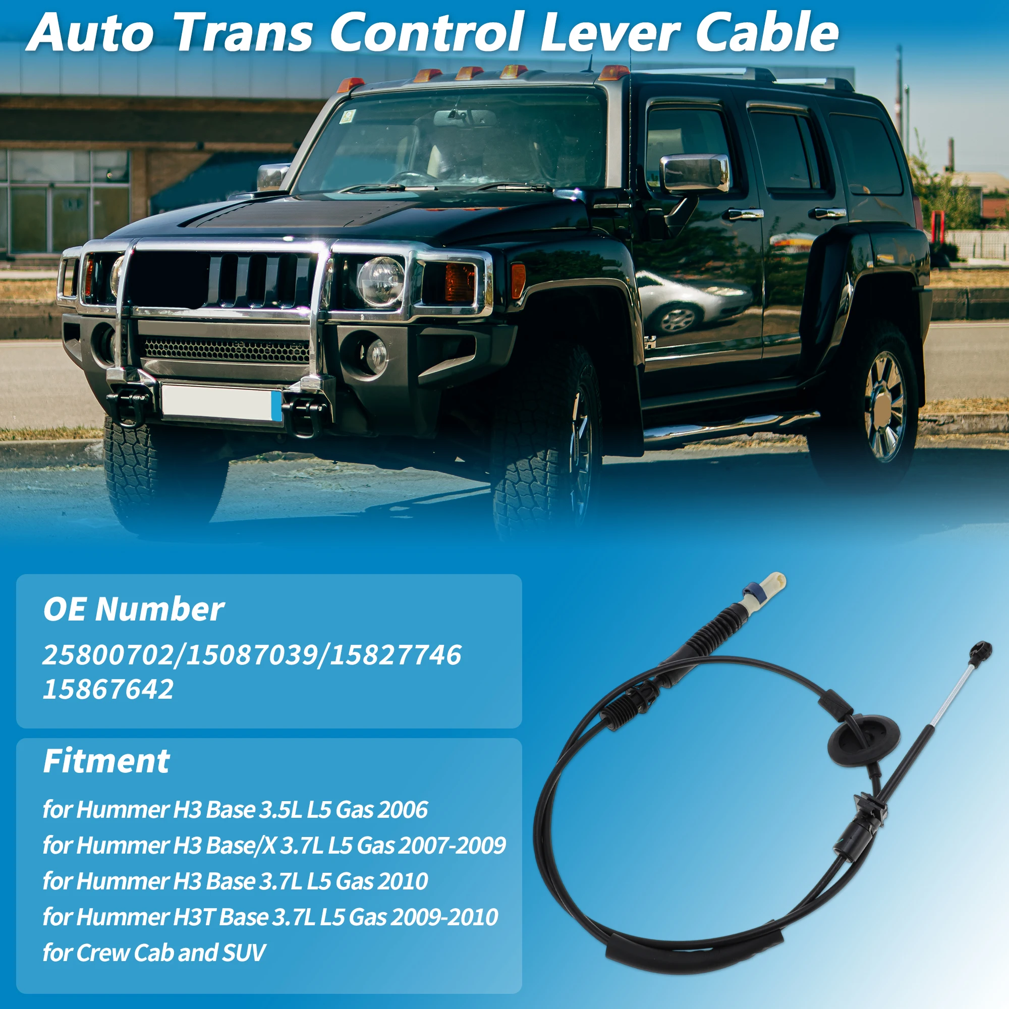 

UXCELL No.25800702 Automatic Transmission Gear Shift Cable for Hummer H3 2006-2010