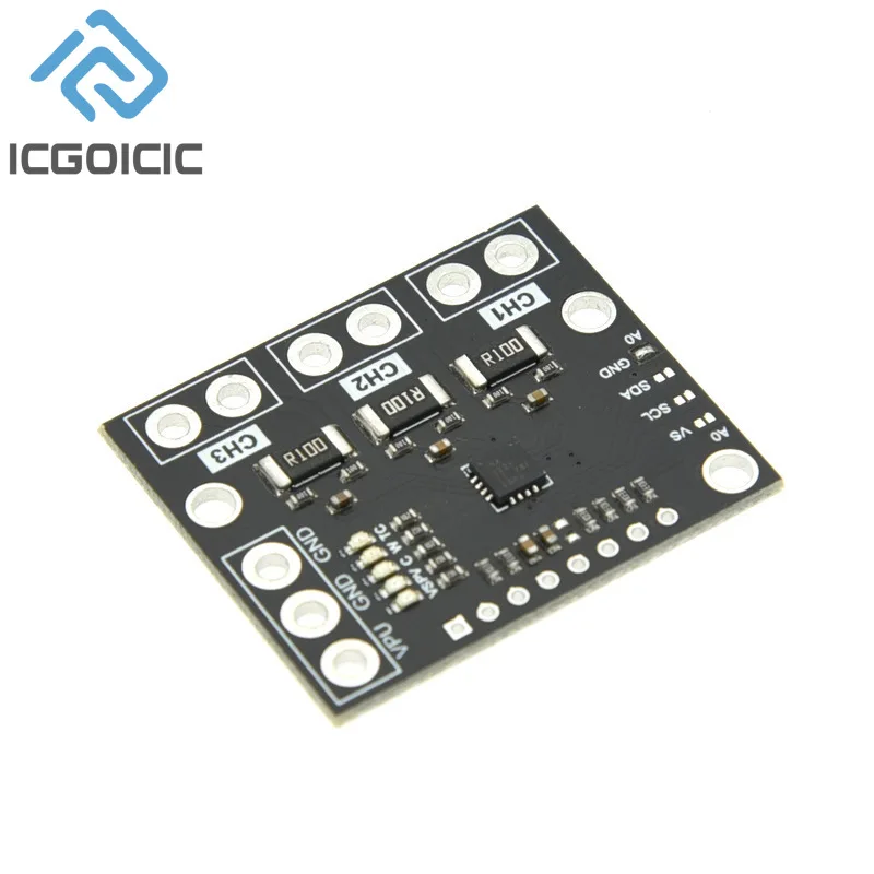 I2C SMBUS INA3221 Triple-Channel Shunt Current Power Supply Voltage Monitor Sensor Board Module Replace INA219 With Pins