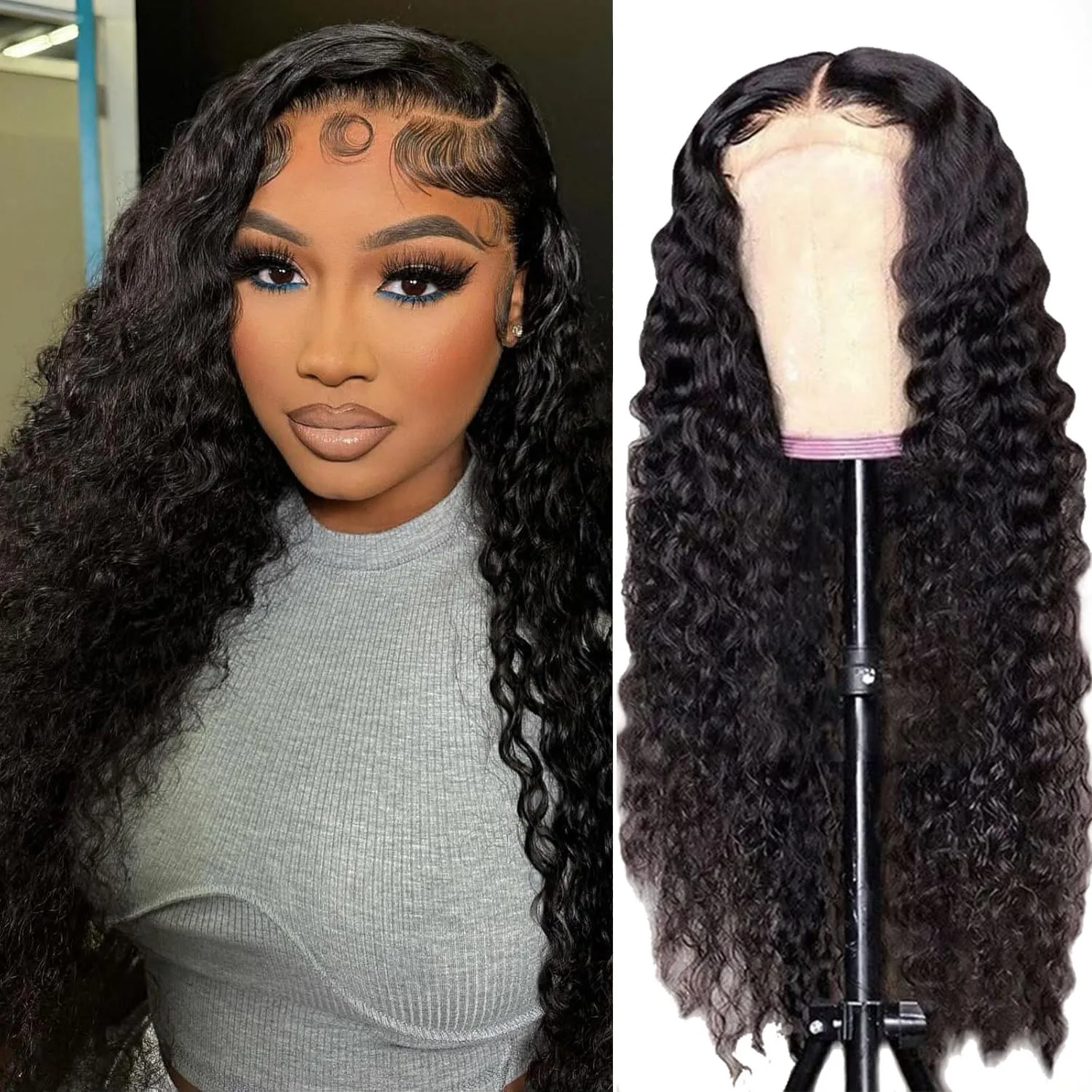 

200 Density Deep Wave Lace Front Wig 13x6 Hd Lace Frontal Wig 13x4 Curly Human Hair Wigs For Women Brazilian 360 PrePlucked Lace