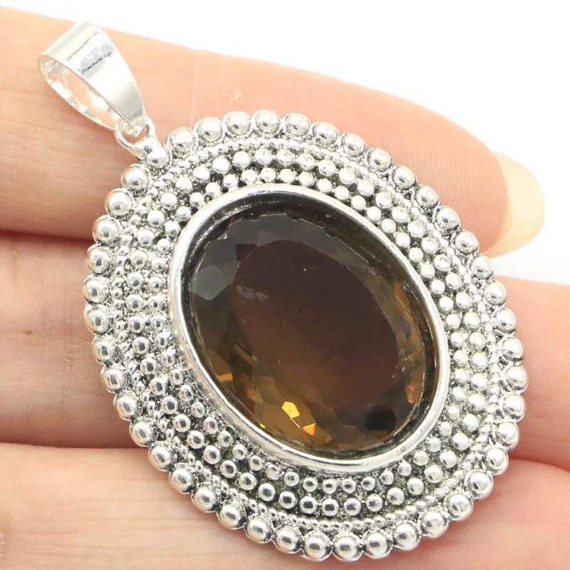 45x29mm Highly Recommend Red Blood Ruby Violet Tanzanite Tsavorite Garnet Spessartine Garnet CZ Wedding Women Silver Pendant