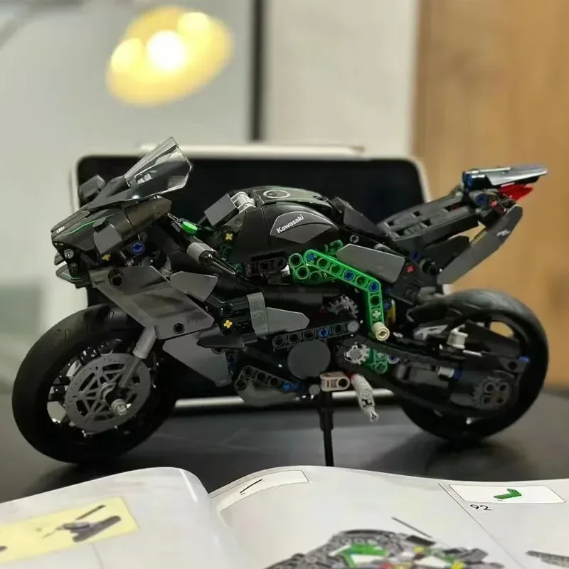

643PCS New Technology H2R Motorcycle Building Blocks Speed Motorcycle Racing Model Car Building Blocks Boys Birthday Party Gifts
