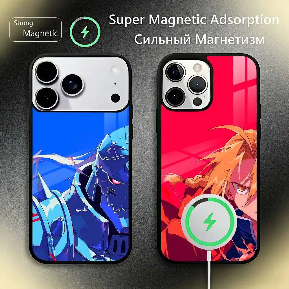 F-Fullmetal A-Alchemist    Phone Case For IPhone17 16 15 14 13 12 11 Plus Pro Max Plus Wireless Charger Cover Funda