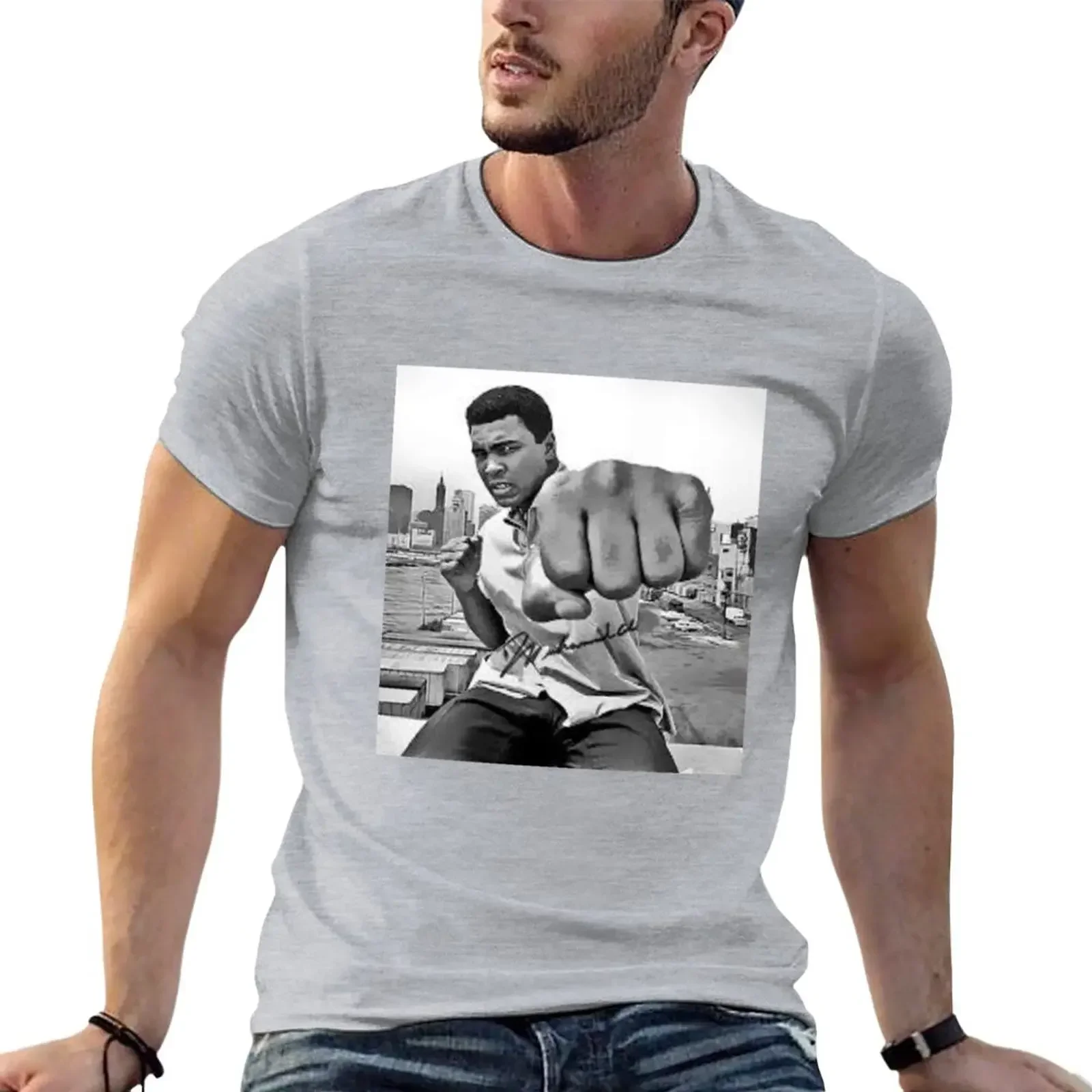 Muhammed Ali Cool image T-Shirt customizeds oversizeds plain slim fit t shirts for men