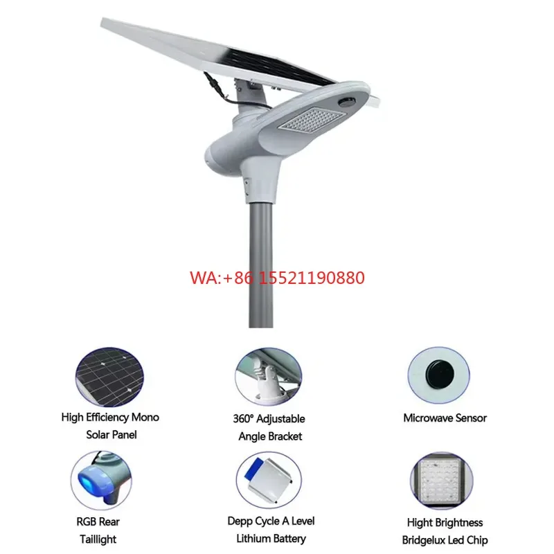 wmwmnu for JKC High Brightness Solar Street Light IP65 Waterproof 10000lm Led Street Lamp Outdoor Garden Road Lighting