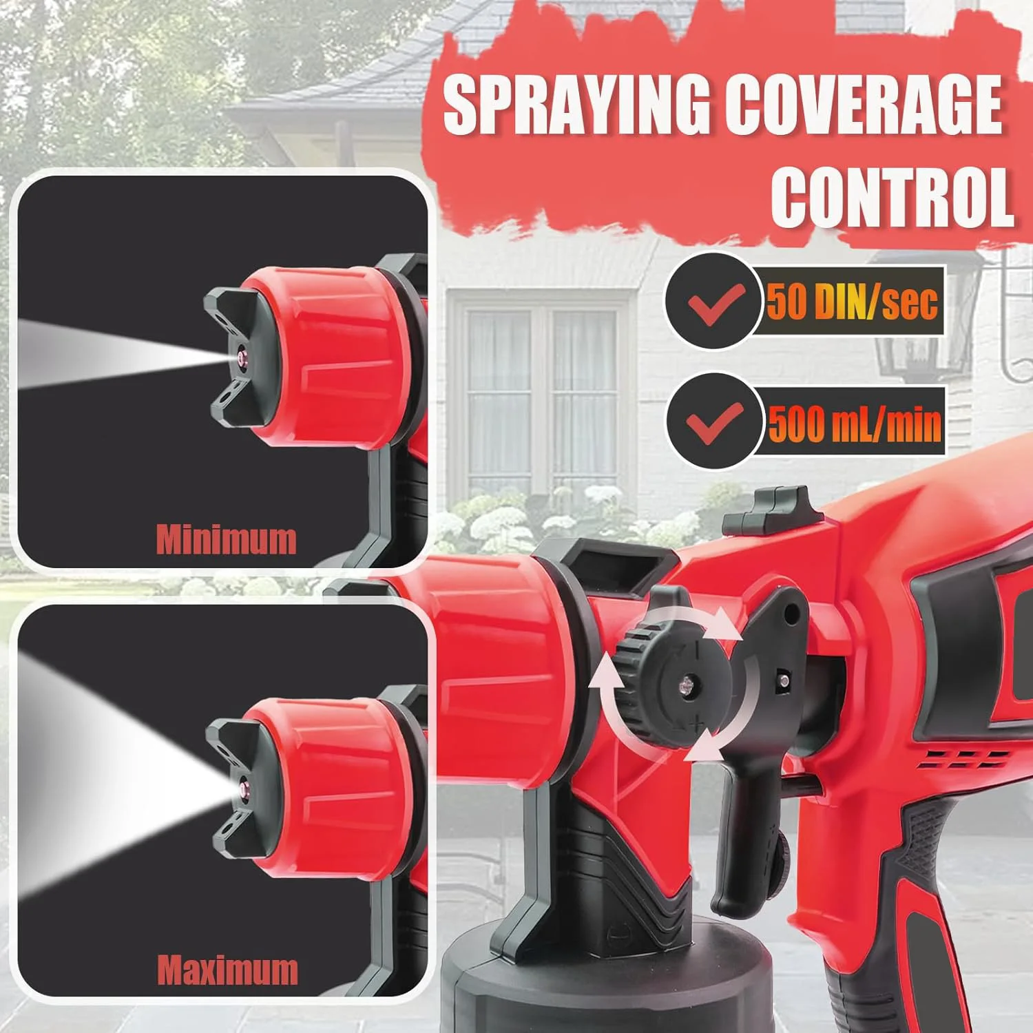 Cordless Paint Sprayer replace for Milwaukee M18 18V Battery, HVLP Spray Paint Gun 1000ML ONLY TOOL