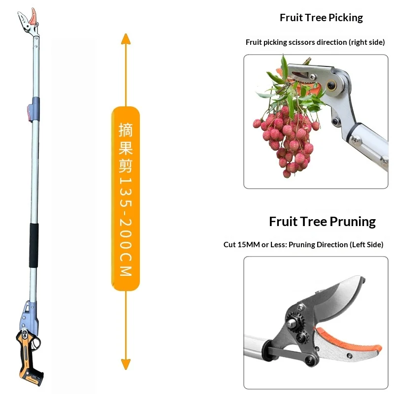 Elektrische fruitplukker appel pruim overhead tuin gereedschap fruitplukker fruitplukker telescoop