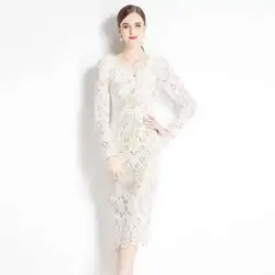 Summer Autumn Holiday 3D White Flower Embroidery Bridesmaid Wedding Dress Women Sheath Prom Evening Pencil Midi Dresses Black