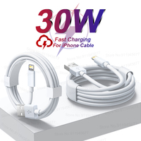 30W Fast Charger USB Cable For iPhone 11 12 13 14 15 16 Pro Max 7 8 Plus Fast Charging USB C to Type C Quick Charge 2M Date Line