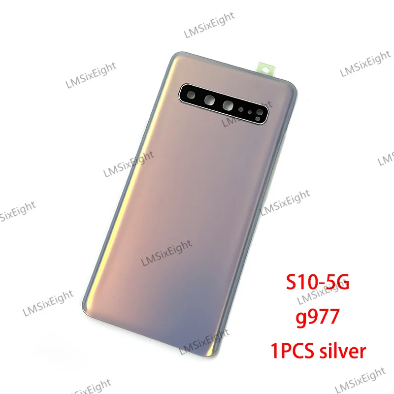 Заднее стекло s10 5G, замена для Samsung Galaxy s10 5G G977, крышка батарейного отсека, задняя дверь, корпус, крышка, панель, наклейка на объектив