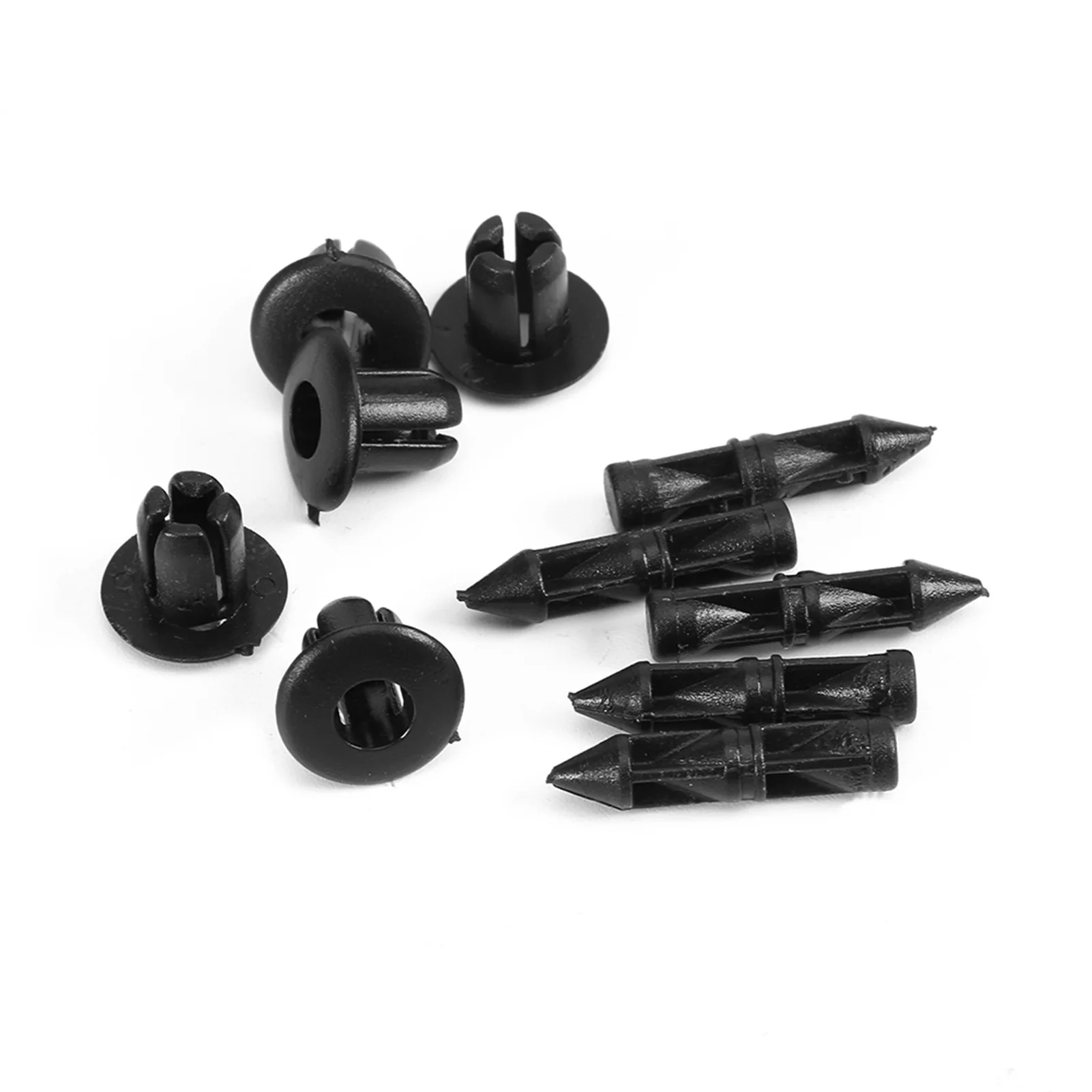 CAr styling 100pcs 6mm Plastic Rivet Fasteners Trim Clips for Car Bumper Motorcycle Fairing Auto Accessories