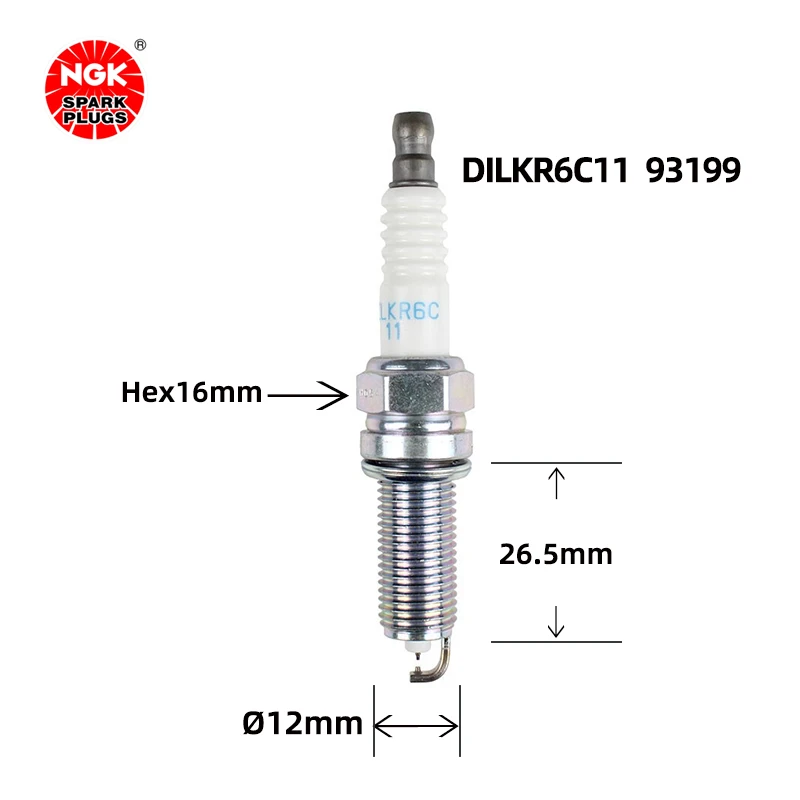 NGK Spark plug DILKR6C11 93199 is suitable for Kia Sorento 9th Generation Sonata Win 2.4L（4PCS)