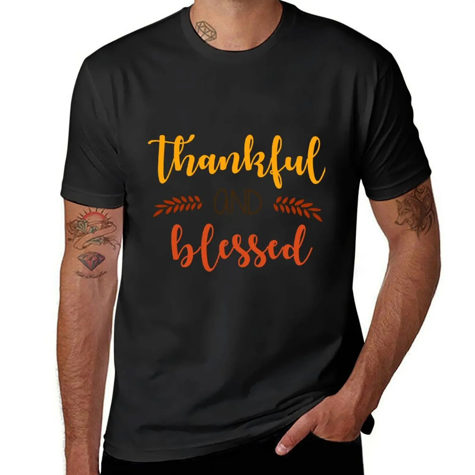 Thankful and Blessed T-Shirt for a boy blacks tees mens graphic t-shirts