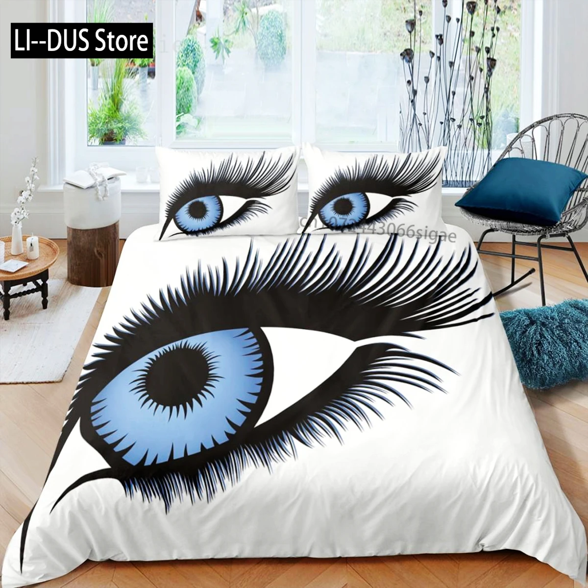 

Cartoon Eyes Duvet Cover Set Facial Features Face Organs Twin Bedding Set For Adult Kids Queen King Microfiber Comforter Cover