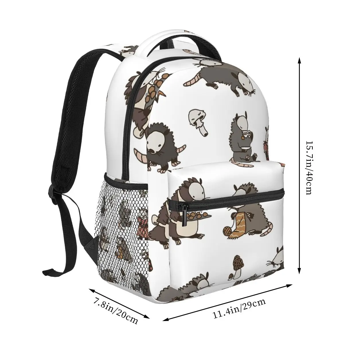 Cottagecore Opossums Backpacks Boys Girls Bookbag Students School Bags Cartoon Laptop Rucksack Shoulder Bag Large Capacity