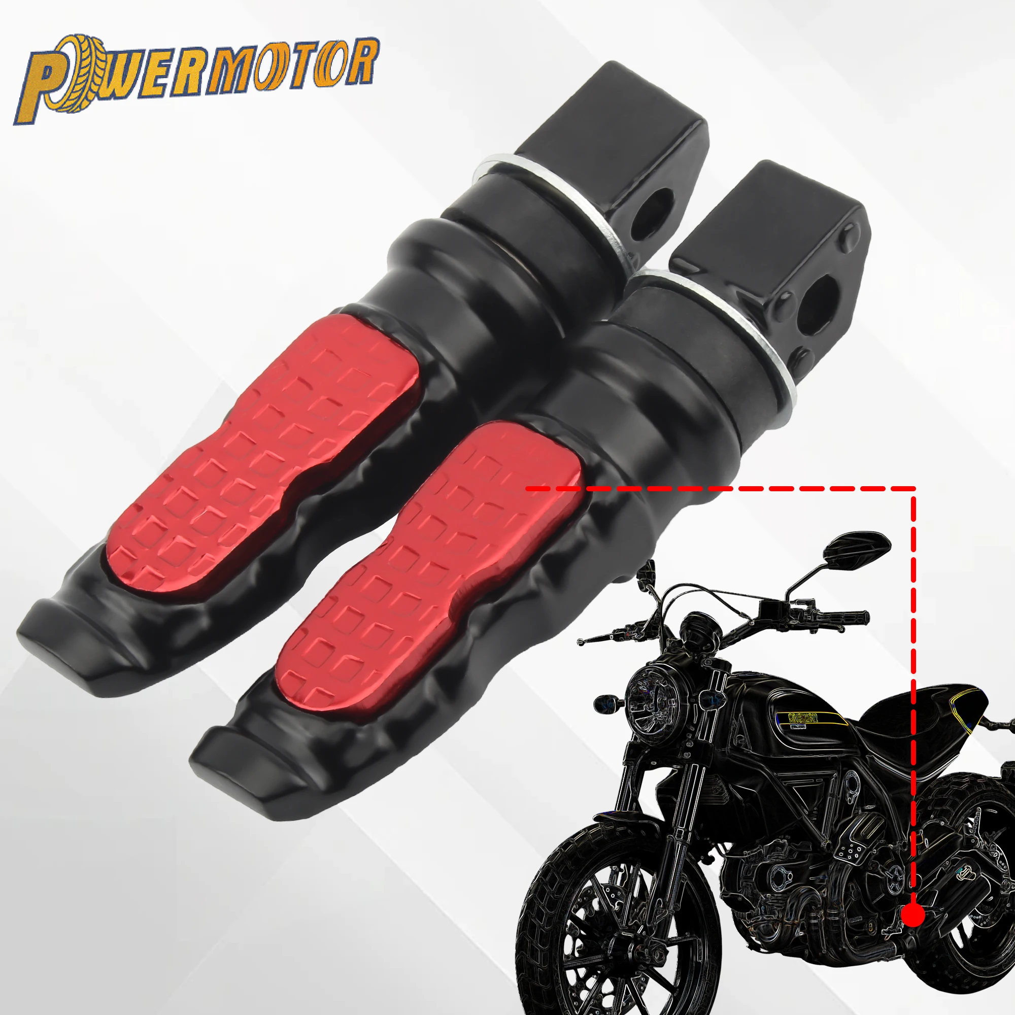 

Motorcycle Universal Non-slip Rear Foot Pegs Footrests For Honda Yamaha Suzuki Kawasaki Off-Road Foot Tuning Spare Parts