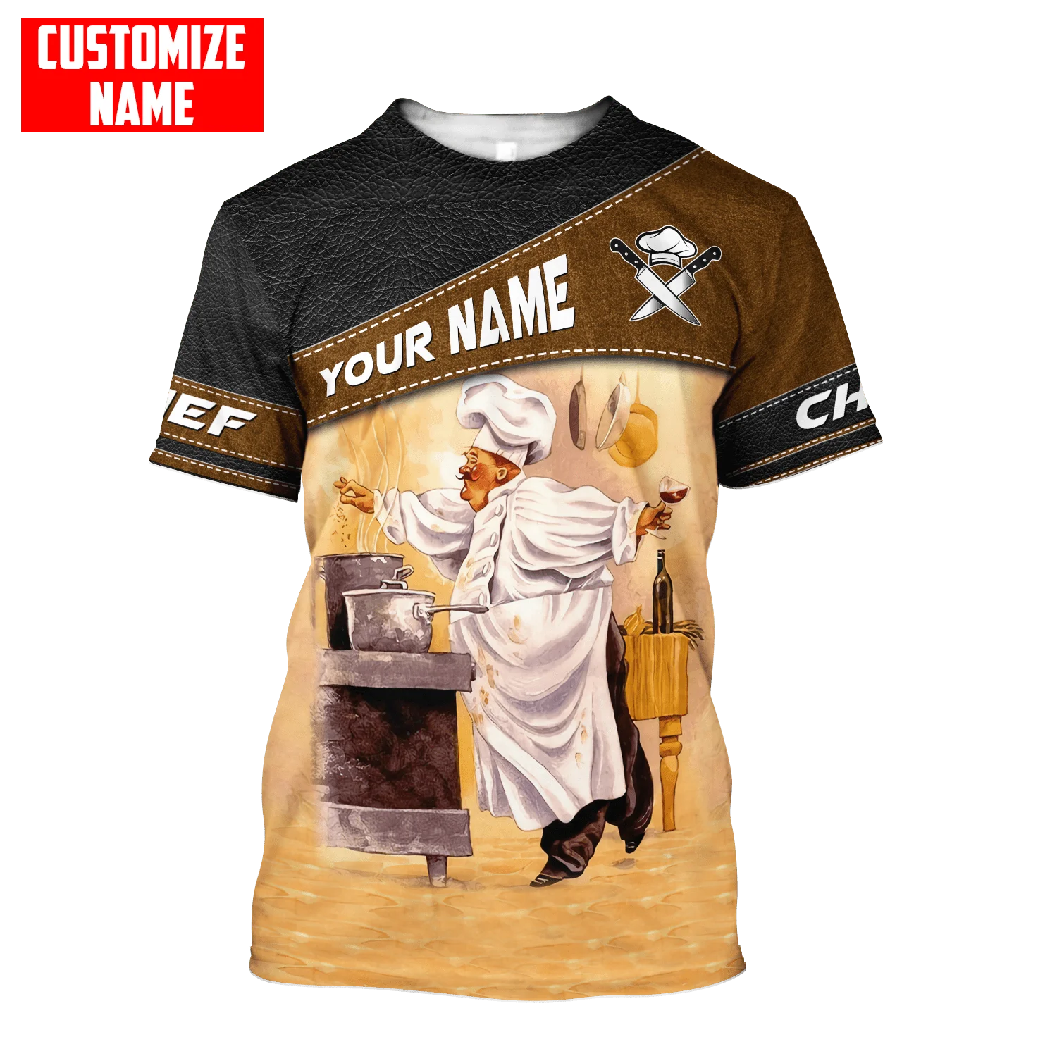 

Hot Sale Fashion t shirt Customized Name Master Chef 3D Printed Mens Summer Short sleeve Unisex Casual sports T-shirt DW26