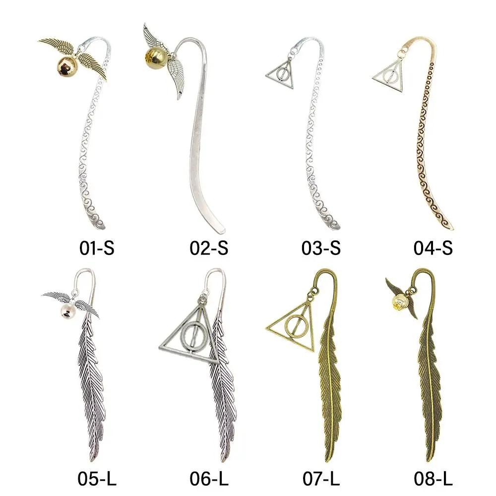 Creative Tower Book Page Marker Paper Clips Metal Bookmarks with Wings Ball Pendant Handcrafted Gift Delicate Pagination Mark