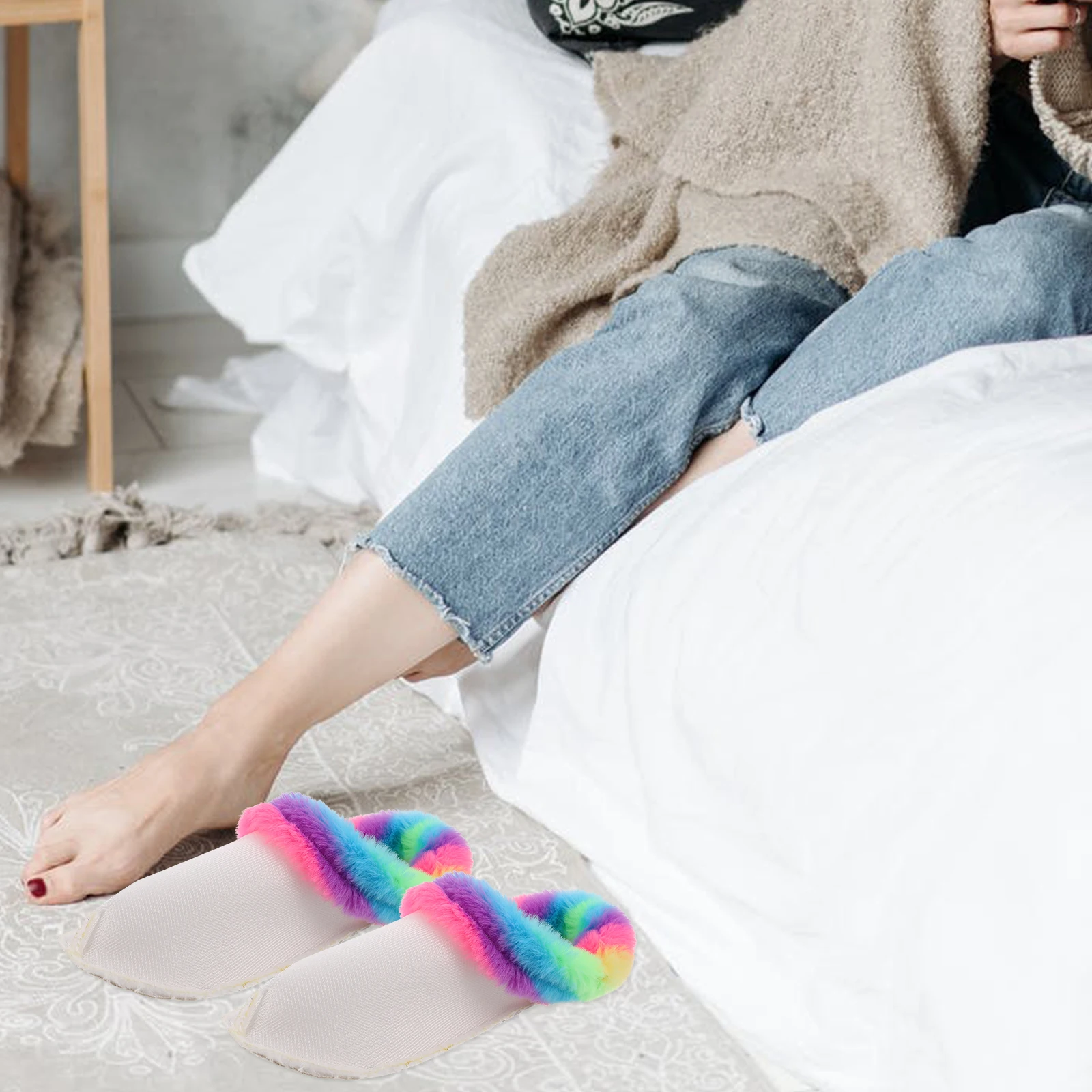 Winter Liner Inner Removable Shoe Insert Furry Insole Warm Comfort Colorful Transform Clogs Home Textile