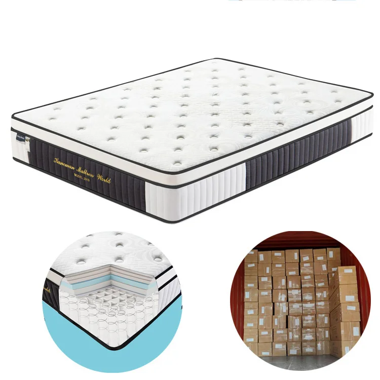 

Kaneman10 Inch Vacuum Roll up Packing Wholesale King Size Latex Pocket Spring Mattress in a Box