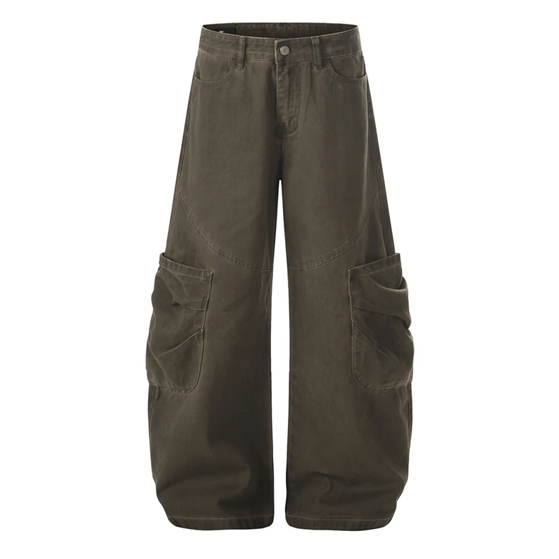 

Мужские брюки-карго в американском стиле с дизайном «сабля» и большими карманами, унисекс, уличная мода, свободные широкие повседневные джинсы