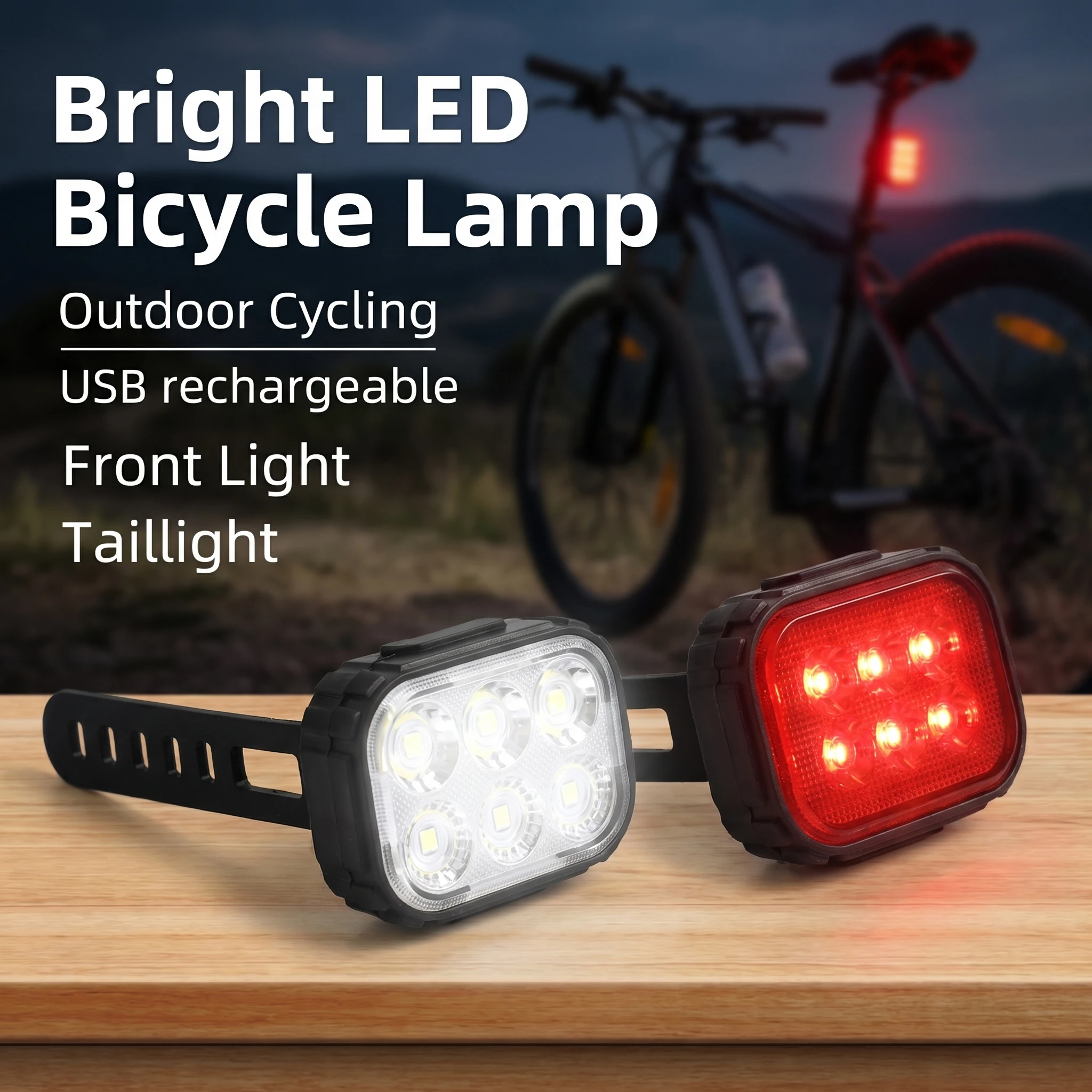Rechargeable LED Bike Light,Multi-Mode Bicycle Headlight Taillight,Super Bright Cycling Safety Lights,Night Riding Outdoor Road