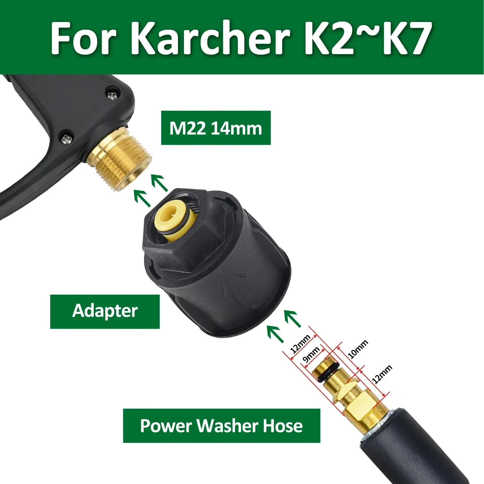 Hochdruckreinigerpistole für Karcher K2-K7 und Nilfisk – Multifunktions-Schnellverbindungsdüse, robuste Reinigung für Auto und Zuhause – Detail 5