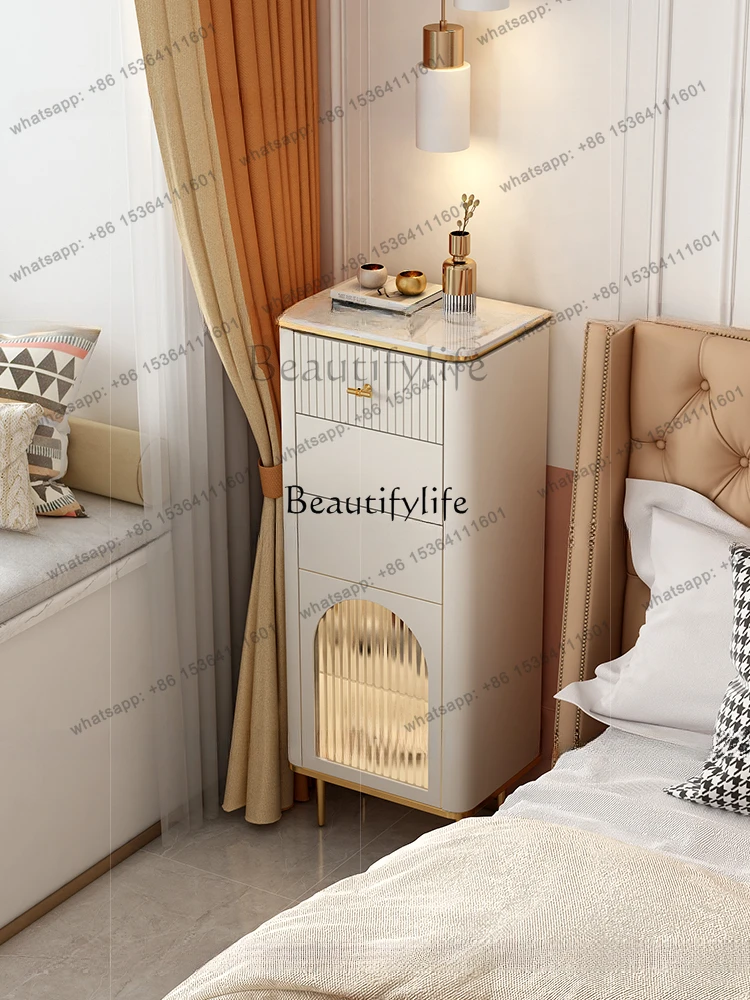 13Light Luxury Stone Plate Four Or Five Chests of Drawers Storage Drawer Small Apartment Bedroom Narrow Storage Bedside Table