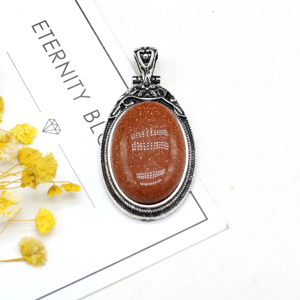 28x55mm Natural Stone Shell Oval Vintage Style Pendant Opal Rose Quartz Charms for Jewelry Making DIY Necklace Pendant Accessory