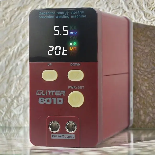 Аппарат для точечной сварки GLITTER 801D емкостью Фарадея, 9900 кВт, аккумуляторный сварочный аппарат, аппарат для точечной сварки 0,2 мм, чистый никель, 0,1-0,35 мм, 1800 А