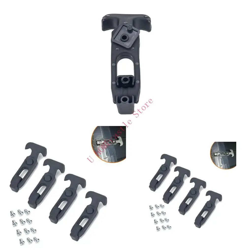 63HF Elastic Shock Absorption Buckle T-handle Hasp Draw for Latch with Brackets Rubber Hood Catch for Tool Box Vehicle Engine
