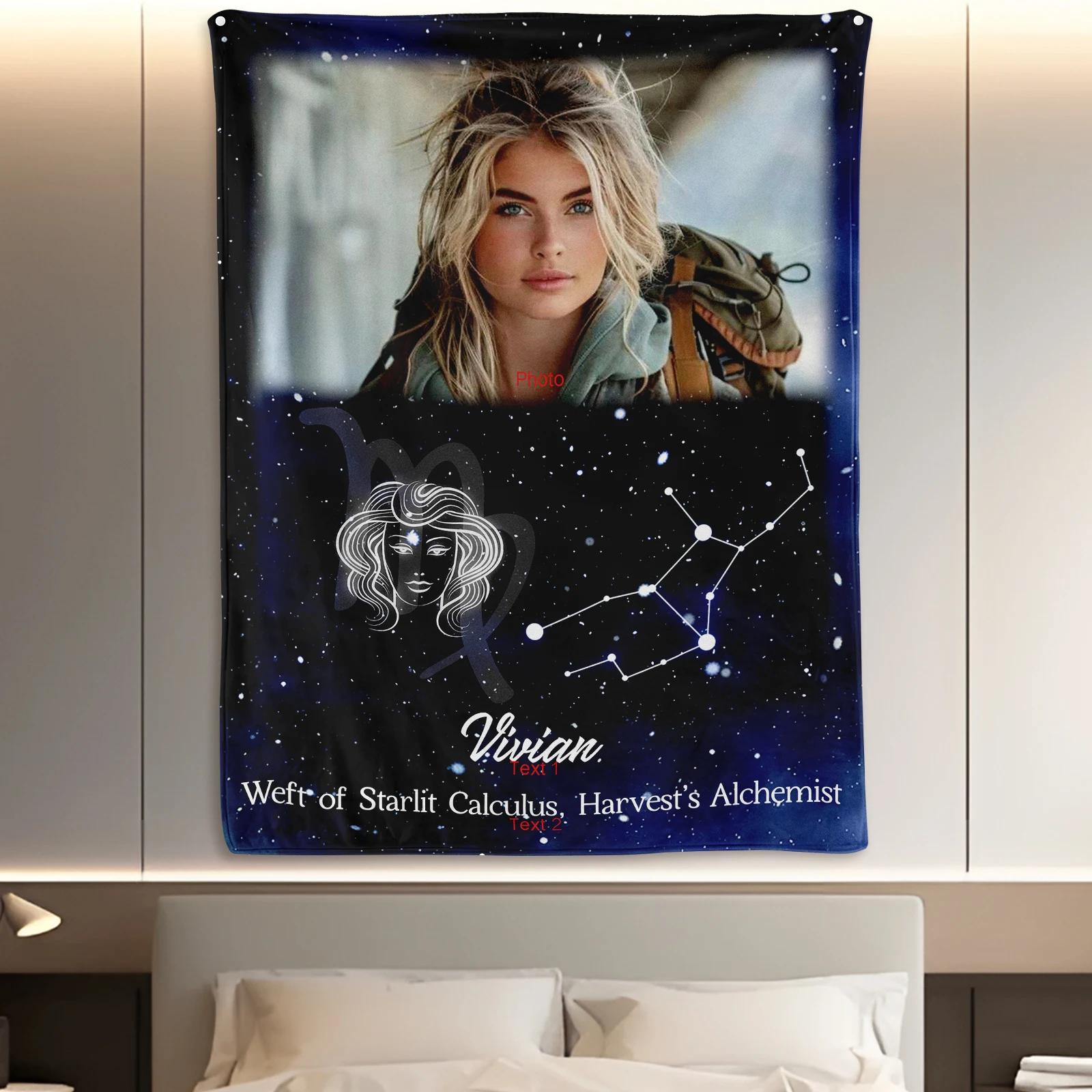 Custom Virgo Zodiac Sign Blanket With Starry Sky Design For Unique Gifts And Celestial Home Decor