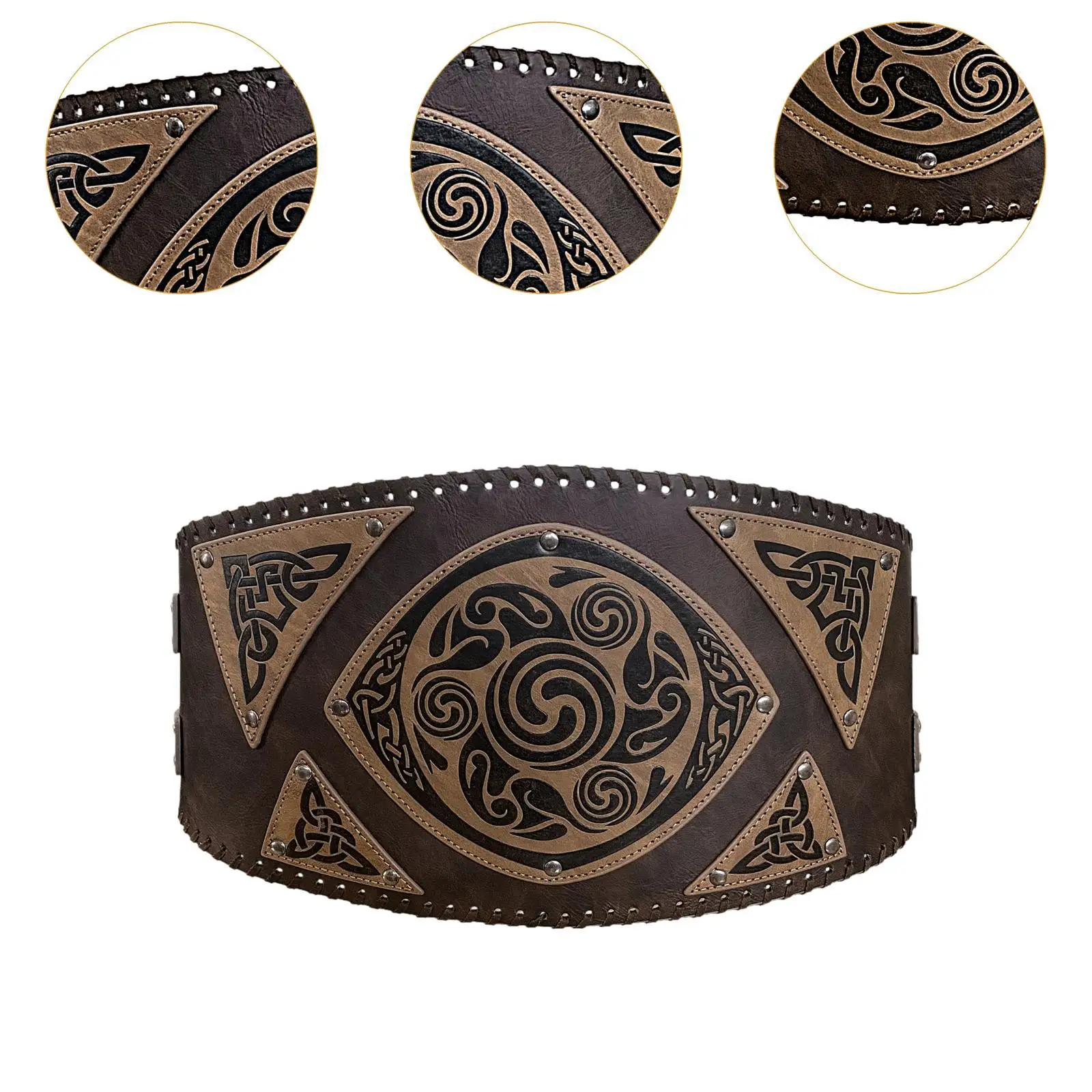 나이트 코르셋 와이드 벨트 조절 가능한 PU 가죽 허리띠 무대 공연 벨리댄스 및 할로윈 소품용