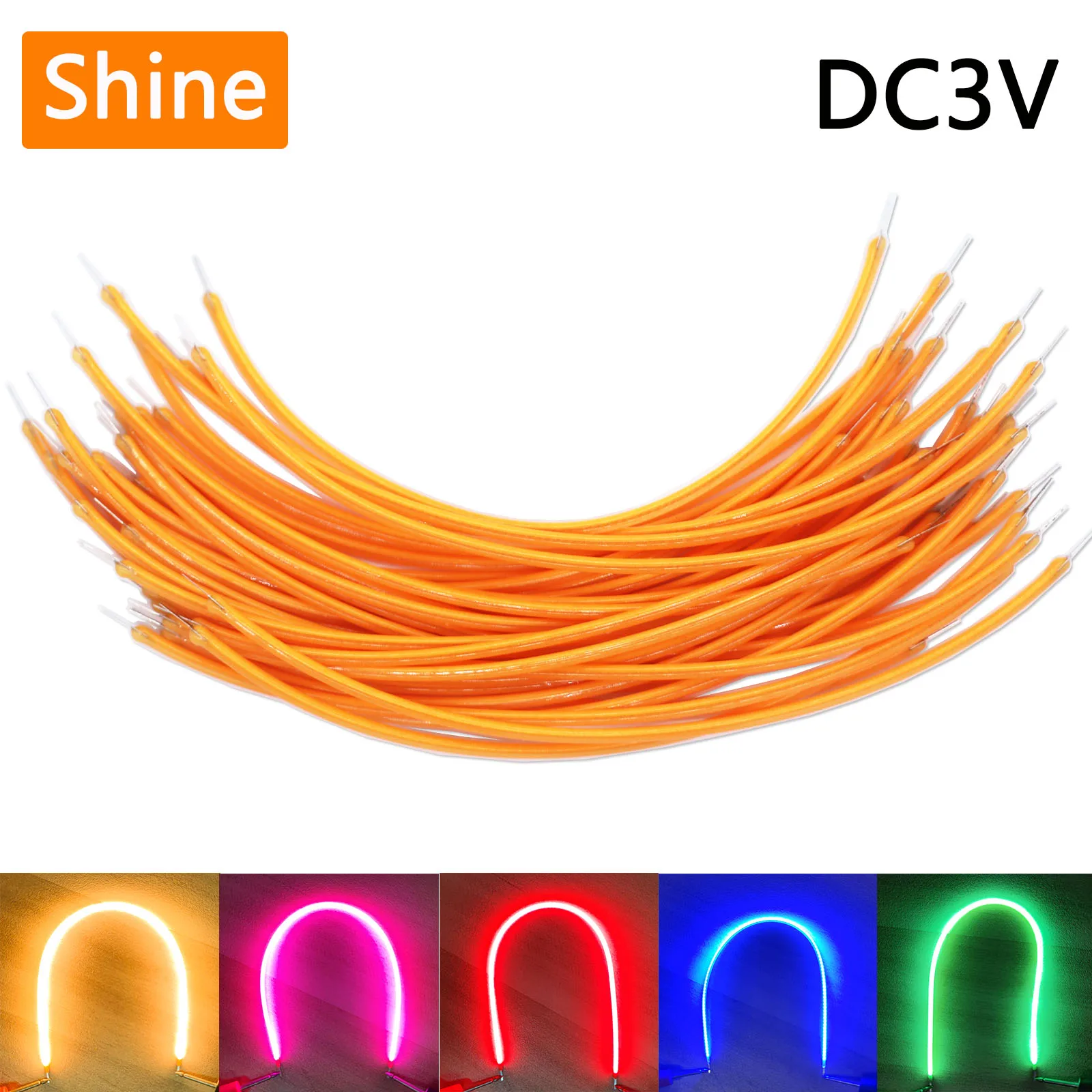 LED Filament Flexible DC3V 38mm 60mm 95mm 80mm 130mm 145mm 185mm 260mm 300mm Edison Glühbirne Lampe Teile COB LED Diode Dekorative DIY