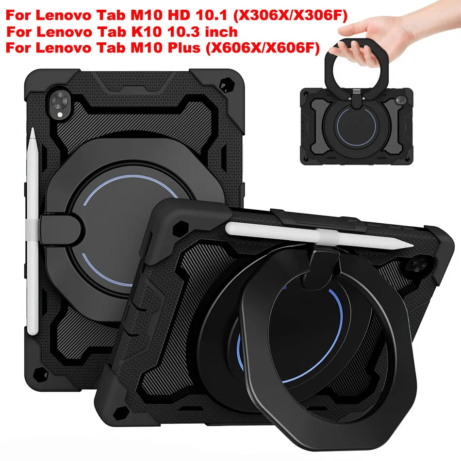 Caso de silicone com kickstand para lenovo tab m10 hd 10.1 x306x x306f k10 m10 plus crianças capa à prova de choque 10.3 tb-x606x TB-X606F