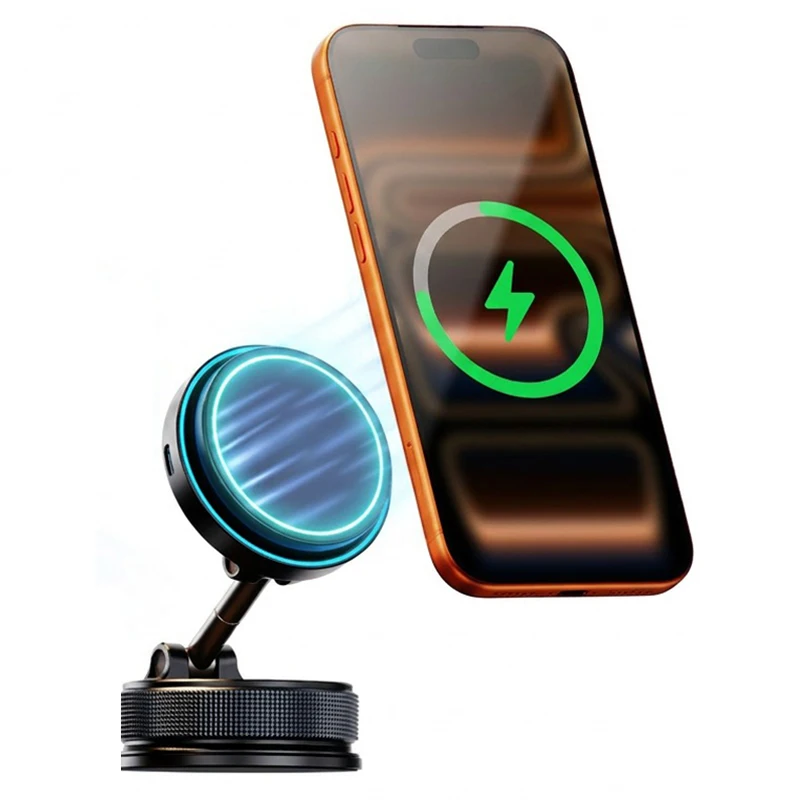 Ładowarka bezprzewodowa Qi2.2 25W z chłodzeniem, magnetyczny uchwyt samochodowy na telefon 360 ° Obrotowa podstawka do szybkiego ładowania iPhone 17 16 15 Pro Max — 2