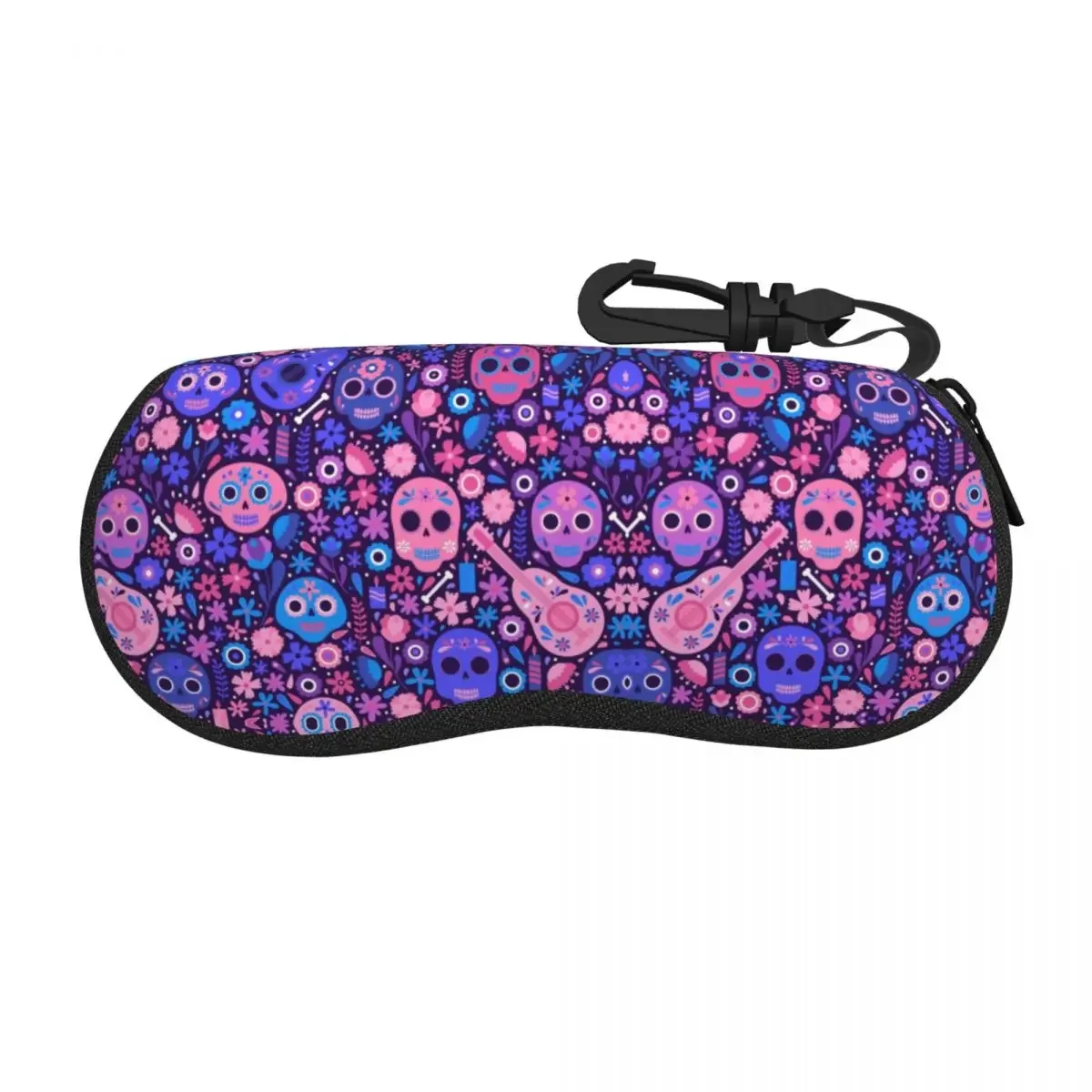 Custom Day Of The Dead Shell Eyeglasses Protector Cases Cute Sunglass Case Mexican Sugar Skull Glasses Pouch