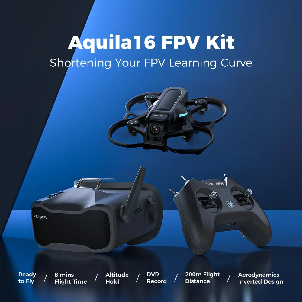 BETAFPV Aquila16 FPV 키트, 초보자용 브러시리스 쿼드콥터, ELRS 2.4G FPV 2024 LiteRadio 2 SE M2 라디오 송신기 VR03 FPV 고글