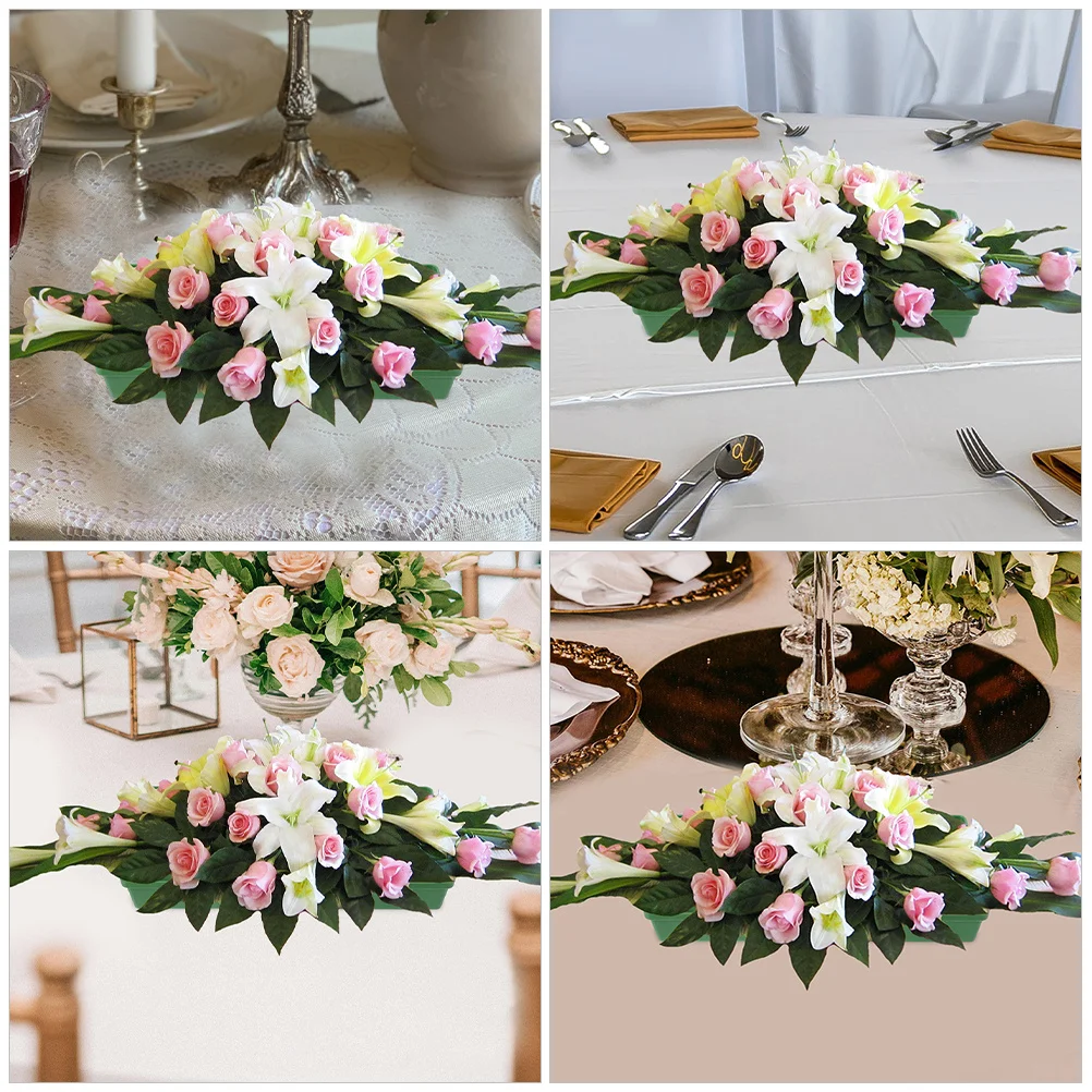 

8Pcs Flower Mud Fixator Plastic Foam Trays Floral Arrangement Supplies Floral Foam Tray for Wedding Landscape Party