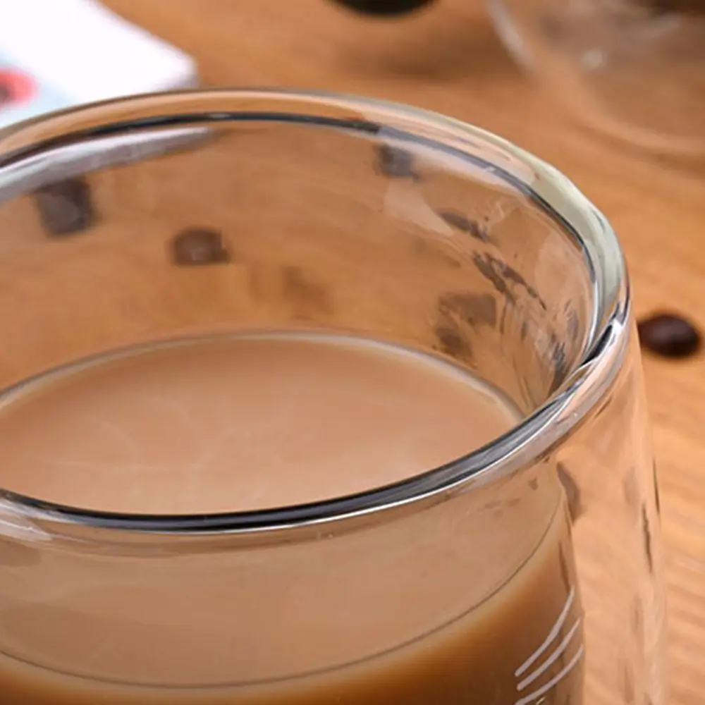 

Insulated Glass Coffee Mugs Double-Walled Heat Resistant Espresso Coffee Cups Handle Cute Water Cups Summer