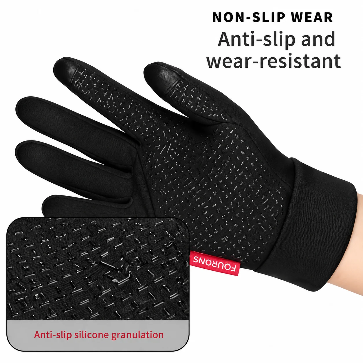 Heated USB Polyester Gloves Water-Resistant Reusable Non-Slip Adjustable Touchscreen Compatible Warm Hand Gloves