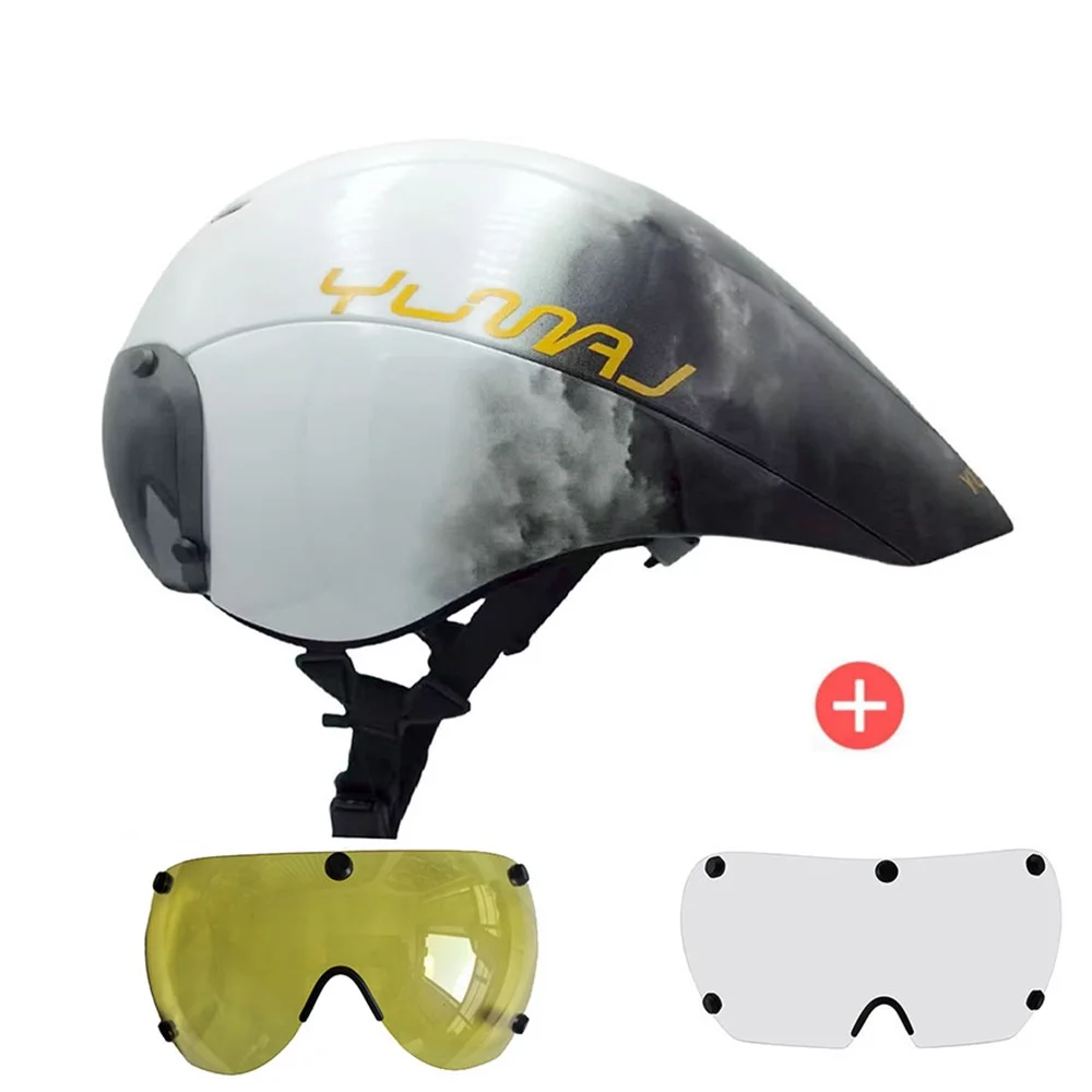 عدسة خوذة الترياتلون الاحترافية فائقة الوضوح وعدسة تبادل متعددة الألوان أحادية اللون مقترنة مع خوذة ركوب الدراجات TT #5