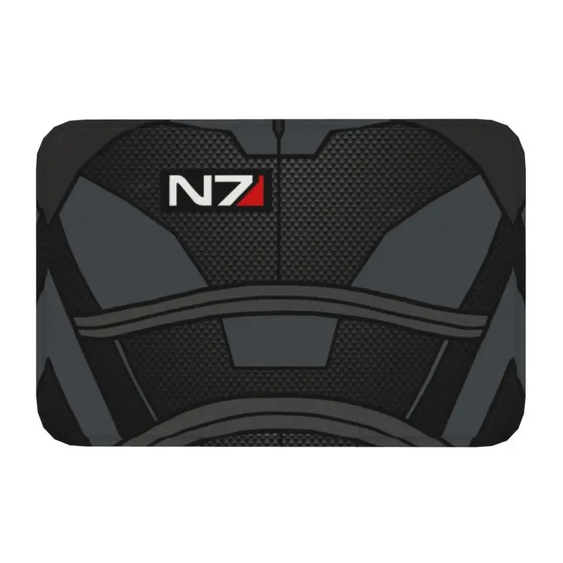 Mass Effect N7 Armor Floor Door Kitchen Bath Mat Anti-Slip Alliance Military Video Game Doormat Garden Entrance Carpet Rug