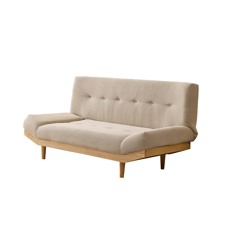 

Small apartment living room solid wood cloud fabric sofa bed, double triple folding sofa bed
