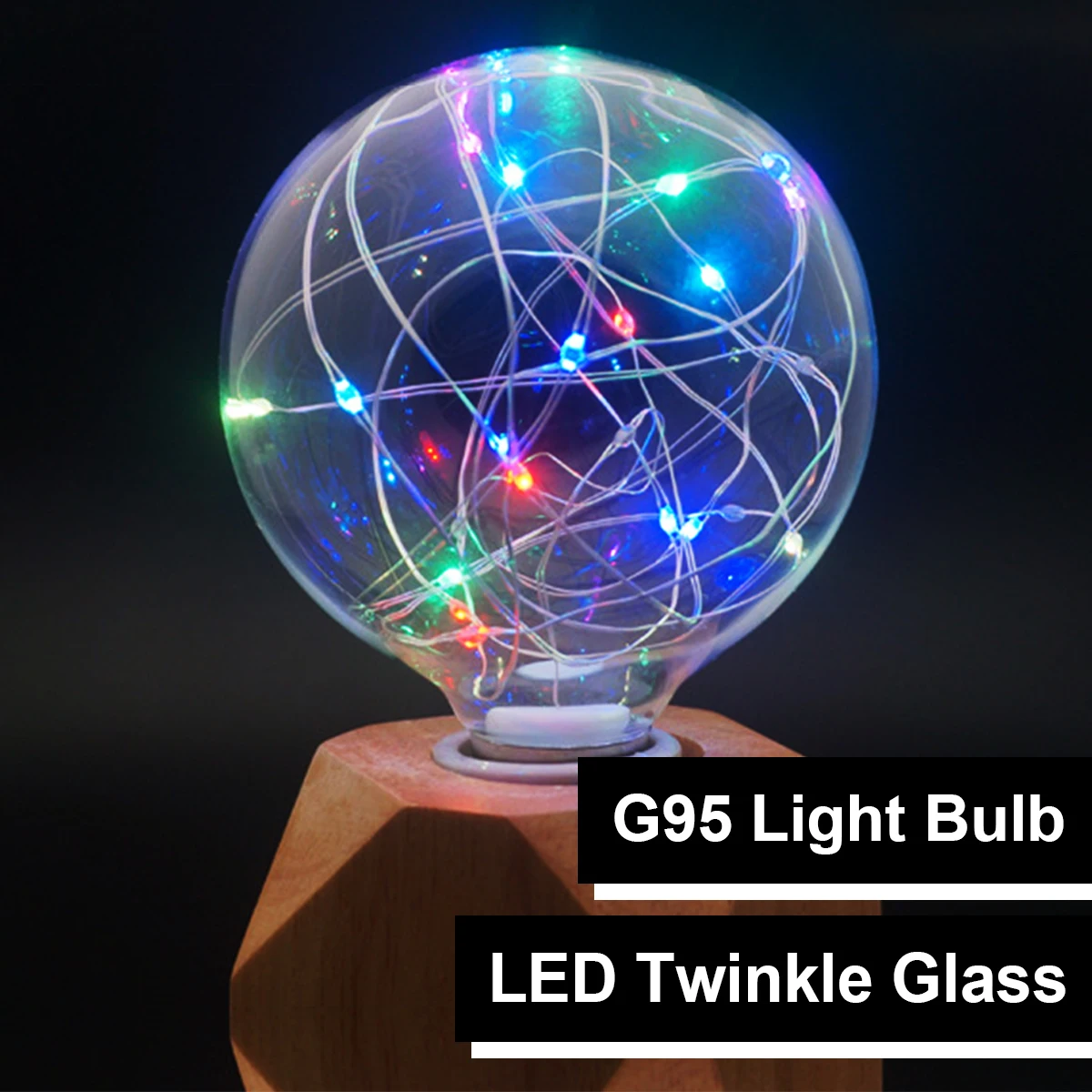 

Colorful Led Copper Wire Bulb E27 Edison G95 Ball Lamp Rgb Light Filament Decrative Bulbs String Screw 220v Party For Decoration