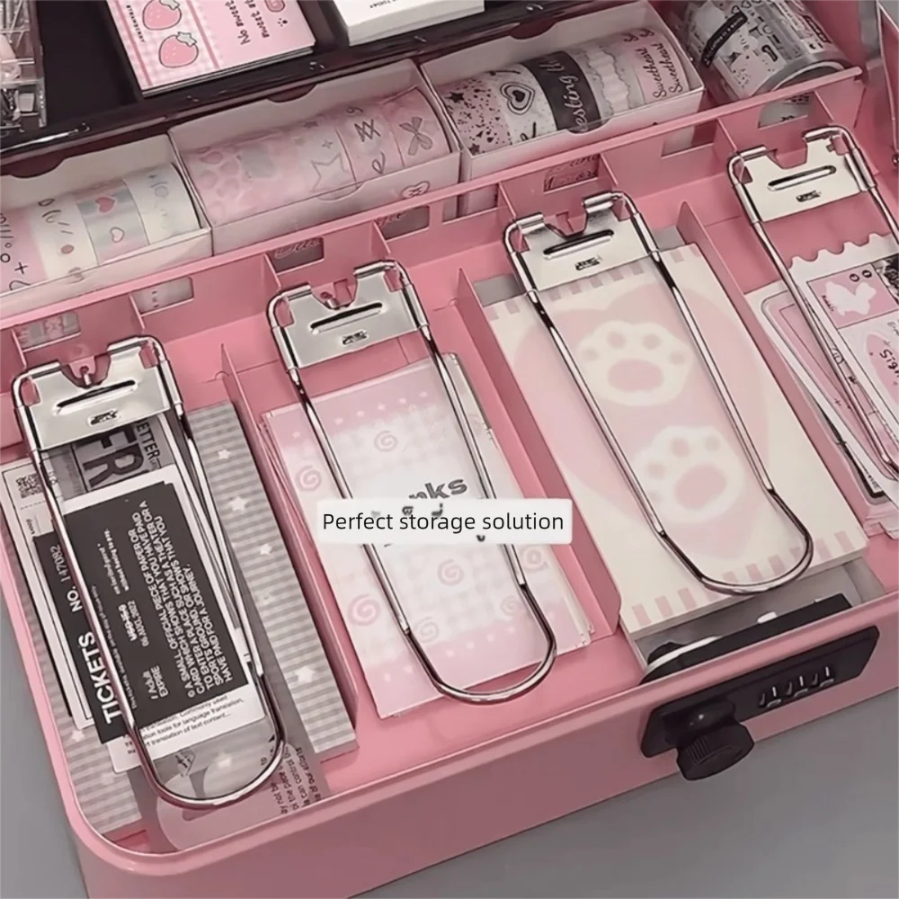 

Portable Metal Money Box Lockable Large Capacity Coin Bank Sturdy Handles with Coin Slot Cash Box For Cash Convenience Stores