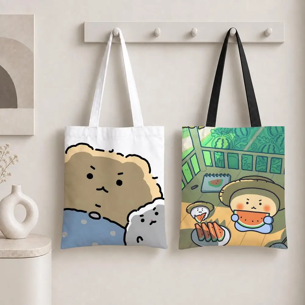 Korean Character Manggom Storage Bags shopping bag Canvas bag Reusable work school Grocery