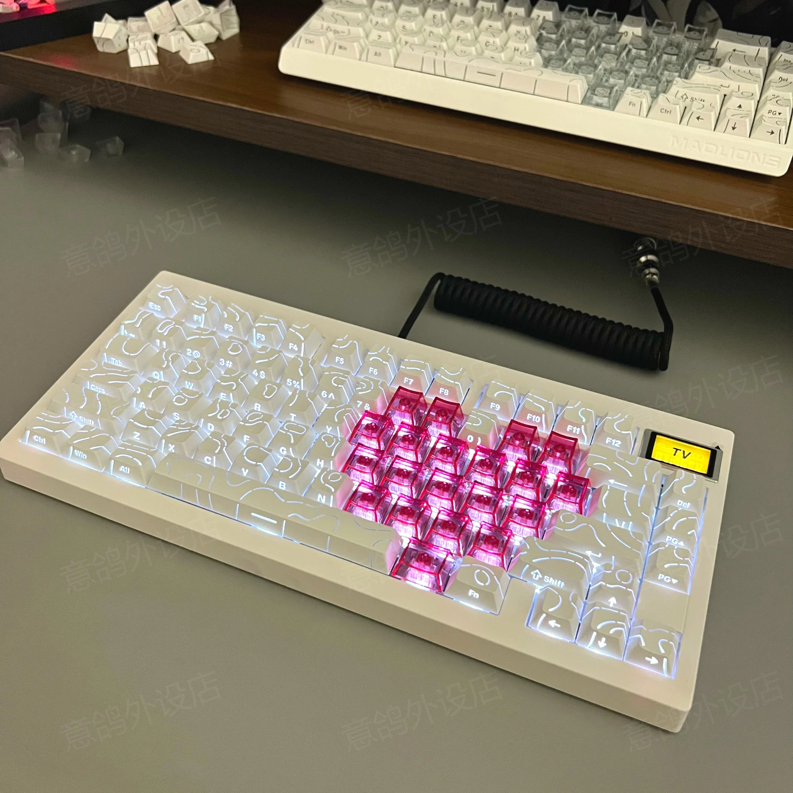 Contour 4.0 Keycap Line Translucent Cherry Pbt 87/60/75 Side Engraving Only 87 Keys And Below Keyboard Available Keycaps
